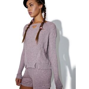 For Love & Lemons Lafayette Pull Over Sweater and Shorts Set